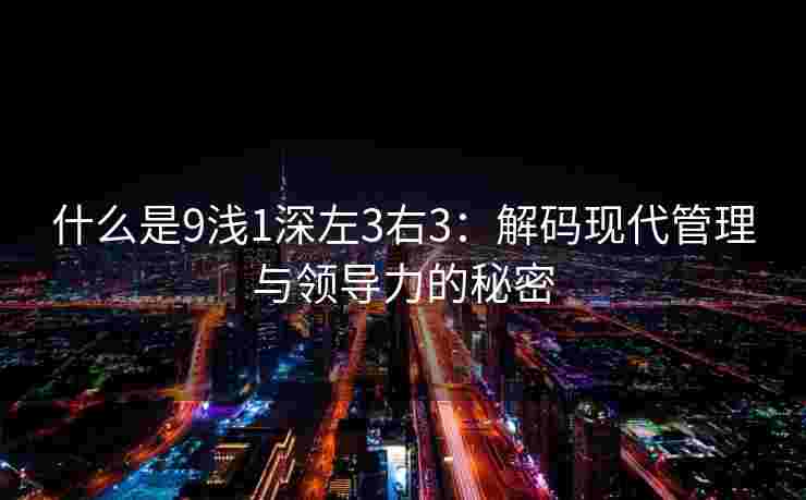 什么是9浅1深左3右3:解码现代管理与领导力的秘密 什么是9浅1深左3右3:解码现代管理与领导力的秘密