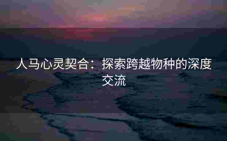 人马心灵契合：探索跨越物种的深度交流