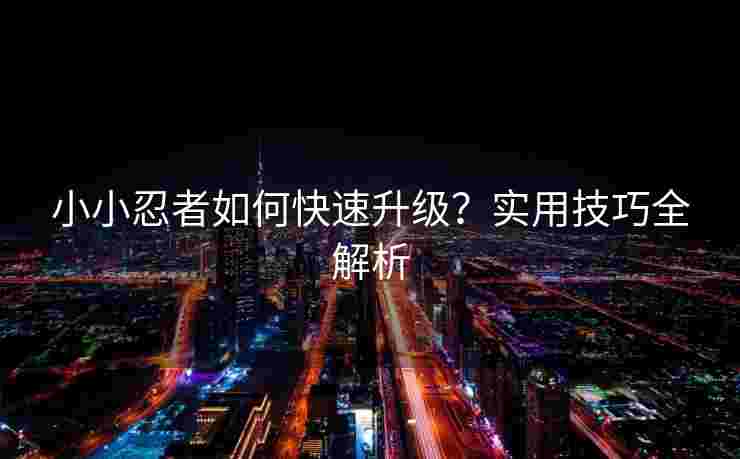 小小忍者如何快速升级？实用技巧全解析